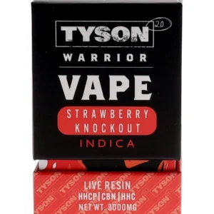 Strawberry Knockout Tyson 2.0 Warrior Live Resin Vape 3G