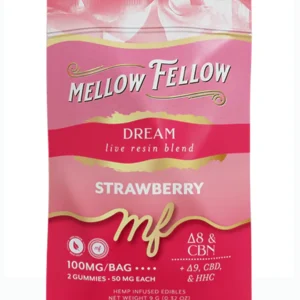 Strawberry Mellow Fellow M-Fusions Dream Live Resin Gummies 100mg