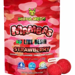 Strawberry Muha Meds Live Resin Mamba Gummies 3000MG