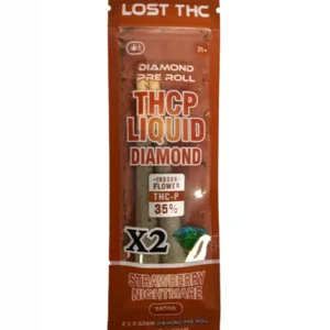 Strawberry Nightmare Lost THC THCP Liquid Diamond Pre-Rolls 2x2G