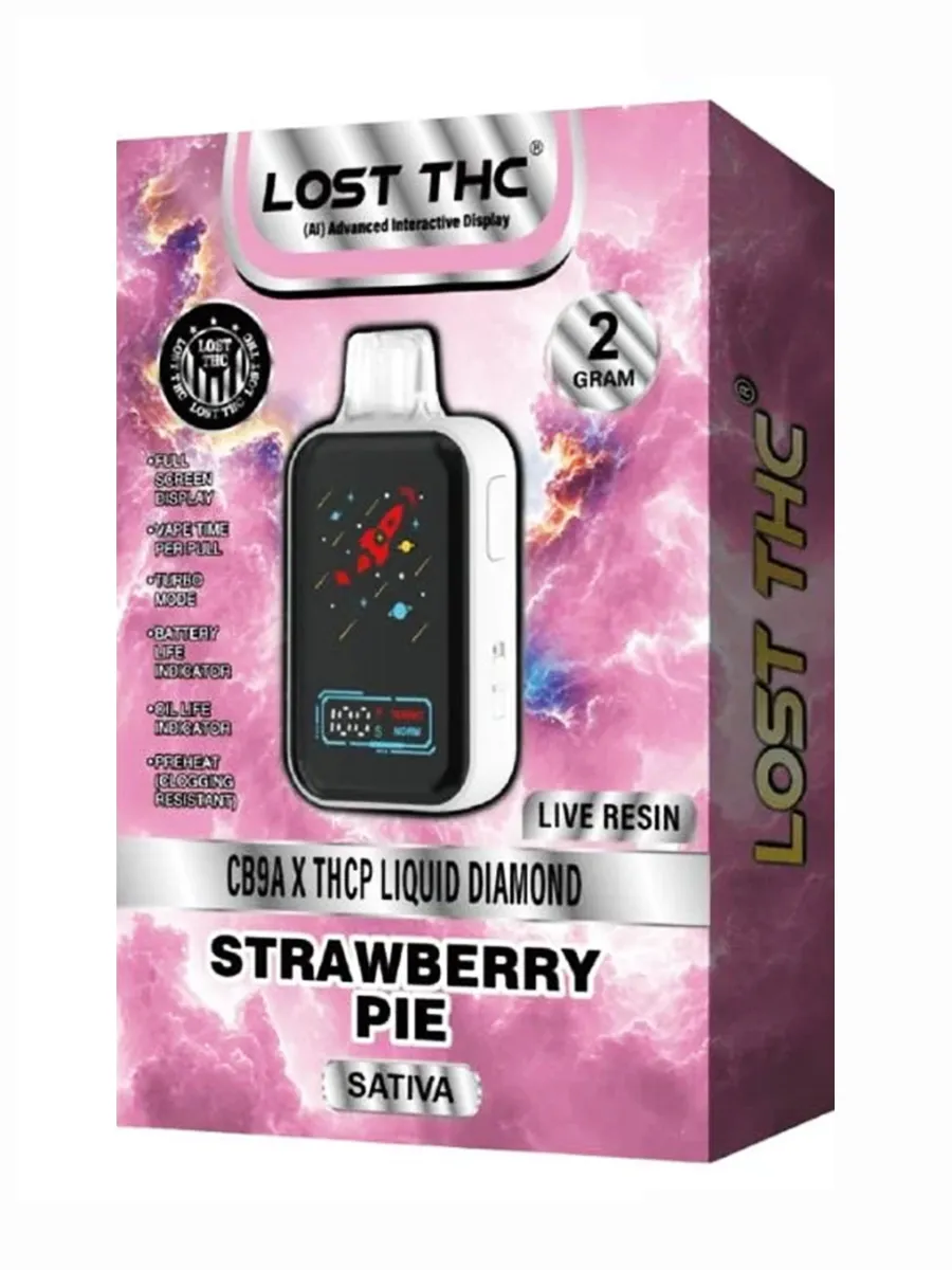 Strawberry Pie Lost THC CB9A x THCP Liquid Diamond Live Resin Disposable 2G