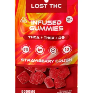 Strawberry Crush Lost THC THCA+THCP+D9 Infused Gummies 5000MG