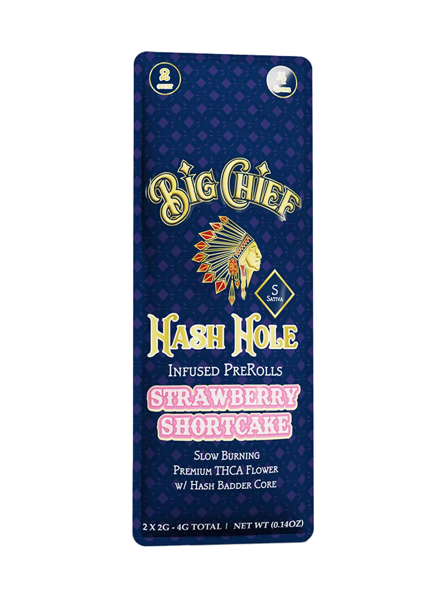 Strawberry Shortcake Big Chief Hash Hole THCA Infused Pre-Roll 2ct 2G