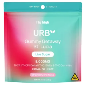 Strawberry Shortcake URB Gummy Getaway St. Lucia Live Sugar Gummies 5000MG