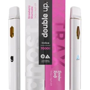 Strawberry Shortcake+Rainbow Runtz Ghost Extrax Double Up THC-A + Hxy9 + D9 Two Disposables 7000mg