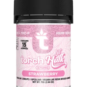 Strawberry Torch Lil Hulk HHC | D9 | THCP Gummies 375mg 15ct
