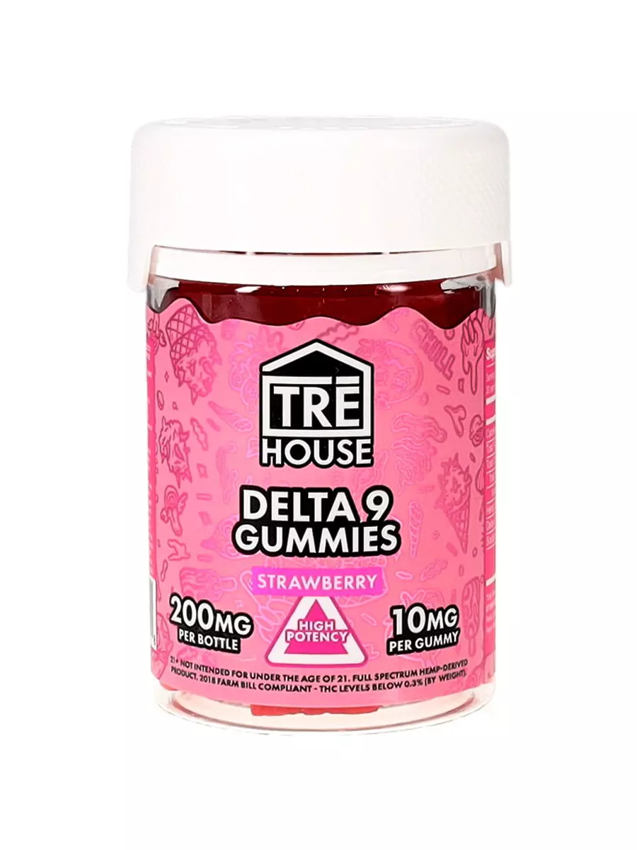 Strawberry Tre House Delta 9 Gummies 200mg