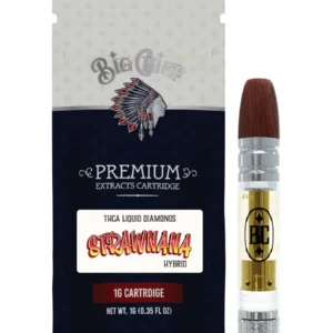 Strawnana Big Chief Premium Extracts Liquid Diamonds THCA Cartridge 1G