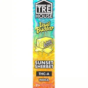 Sunset Sherbet Tre House THC-A Live Resin Liquid Budder Vape Pen 2G