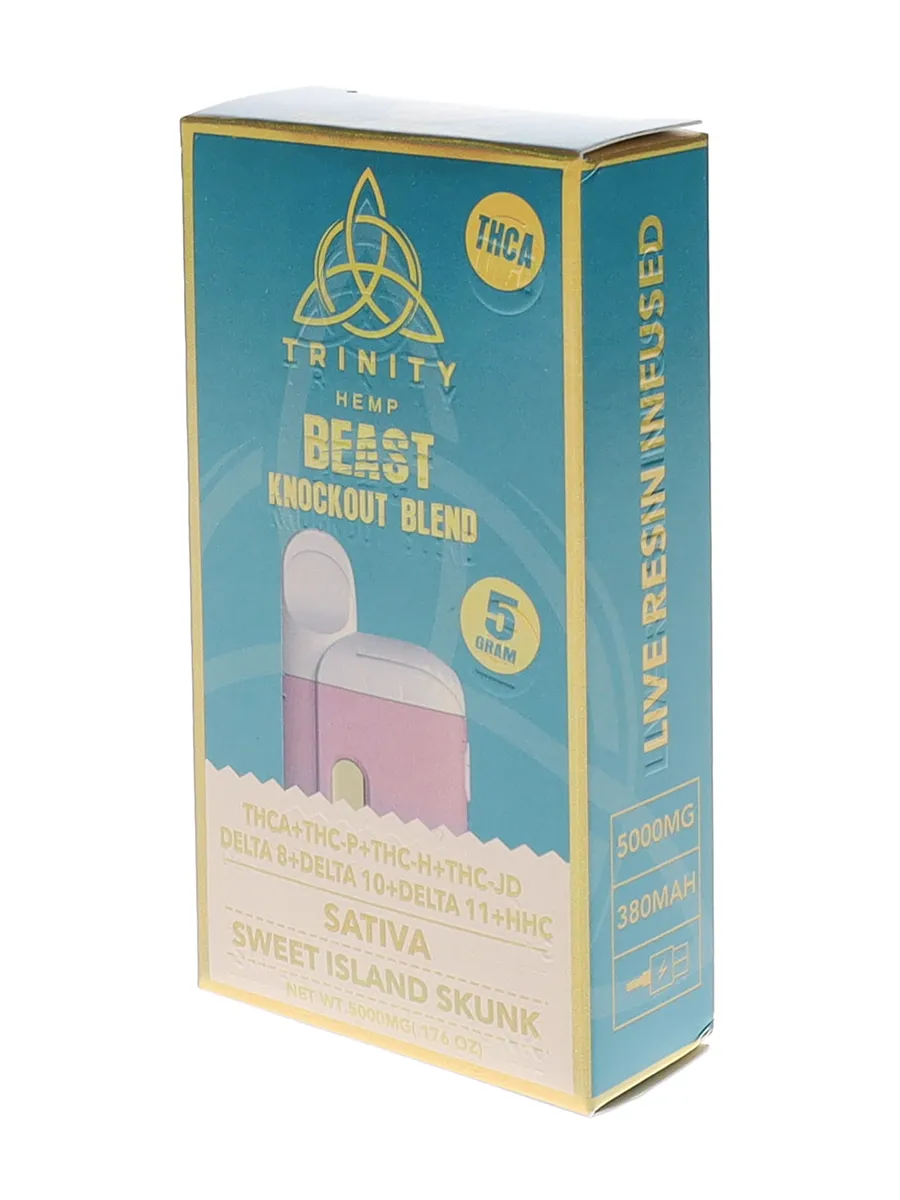Sweet Island Skunk Trinity Hemp The Beast Knockout Blend Mod Box Vape 5G