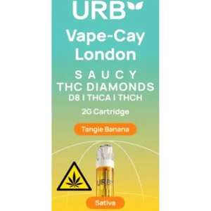 Tangie Banana URB Vape-Cay London Saucy THC Diamonds Cartridge 2G