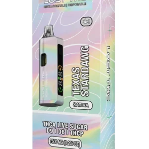 Texas Stardawg Lost THC D9+D6+THCP+THCA Live Sugar Rechargeable Disposable 7500MG