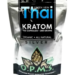 Thai Green Vein OPMS All Natural Silver Kratom Capsules 480ct