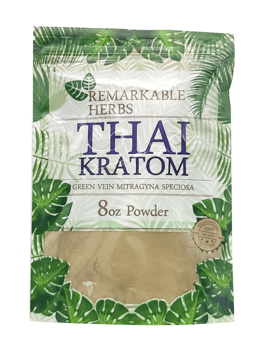 Thai Green Vein Remarkable Herbs Kratom Powder 20oz Bag