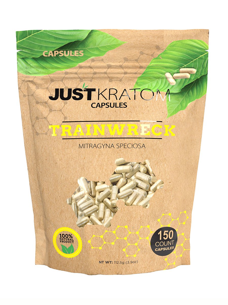Trainwreck Just Kratom Mitragyna Speciosa Capsules 150ct