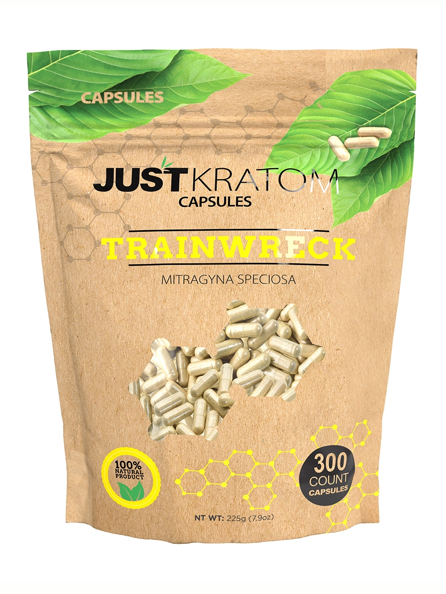 Trainwreck Just Kratom Mitragyna Speciosa Capsules 300ct