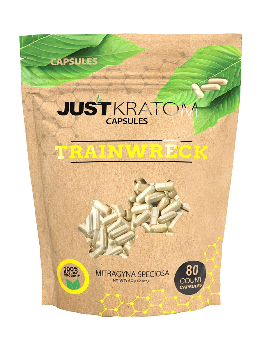 Trainwreck Just Kratom Mitragyna Speciosa Capsules 80ct
