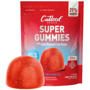 Tropical Fruit Punch Cutleaf Super Gummies with Cold-Pressed Live Rosin Gummies