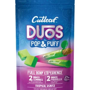 Tropical Runtz Cutleaf Duos Pop & Puff THCA Pre-Rolls & Gummies 2ct