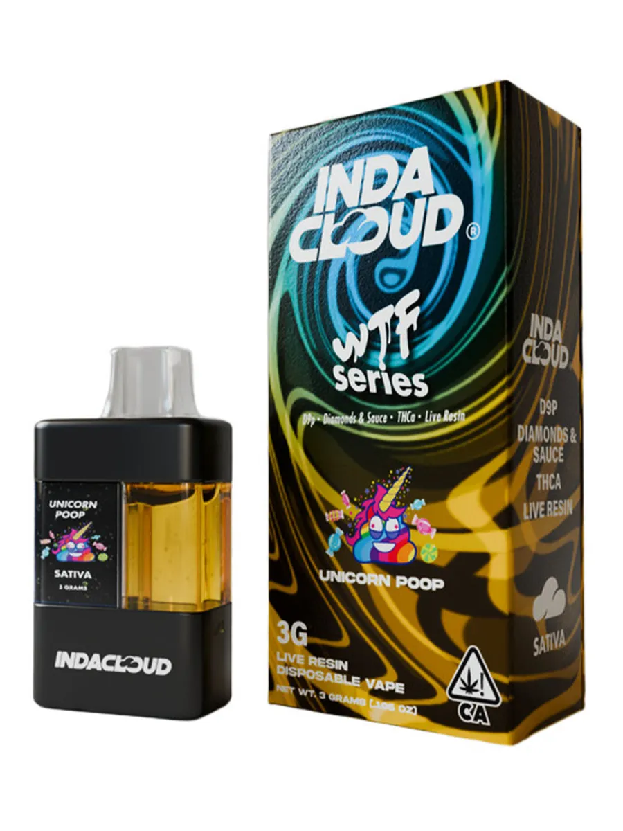 Unicorn Poop IndaCloud WTF Blend Live Resin Disposable 3G