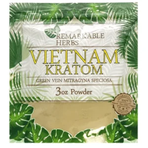 Vietnam Kratom Green Vein Remarkable Herbs Kratom Powder Bag 3oz