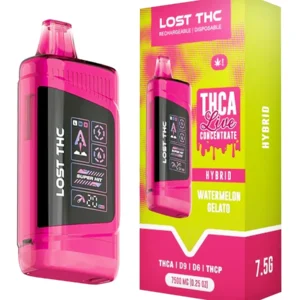 Watermelon Gelato Lost THC THCA Blend Live Concentrate Disposible 7500MG