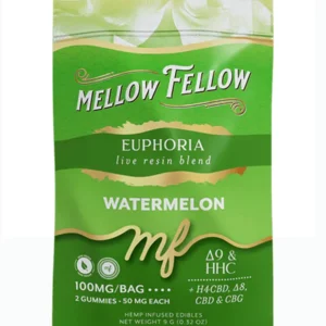 Watermelon Mellow Fellow M-Fusions Euphoria Live Resin Gummies 100mg
