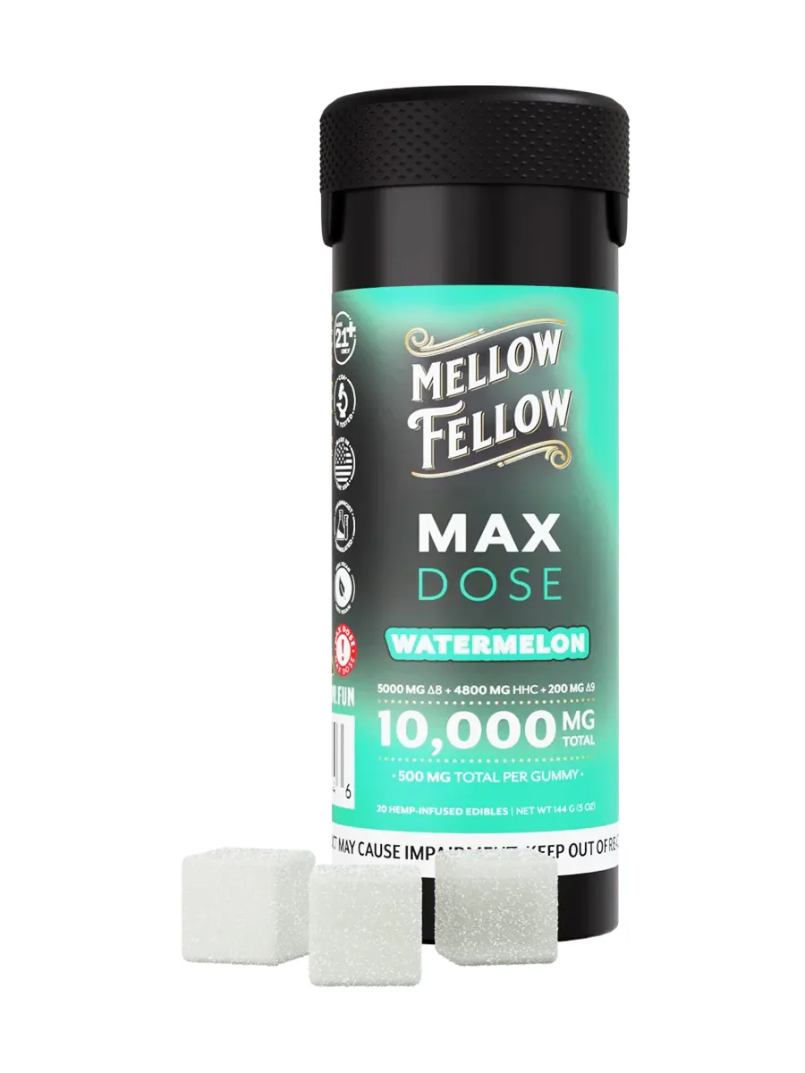 Watermelon Mellow Fellow Max Dose Edibles 20ct 500mg