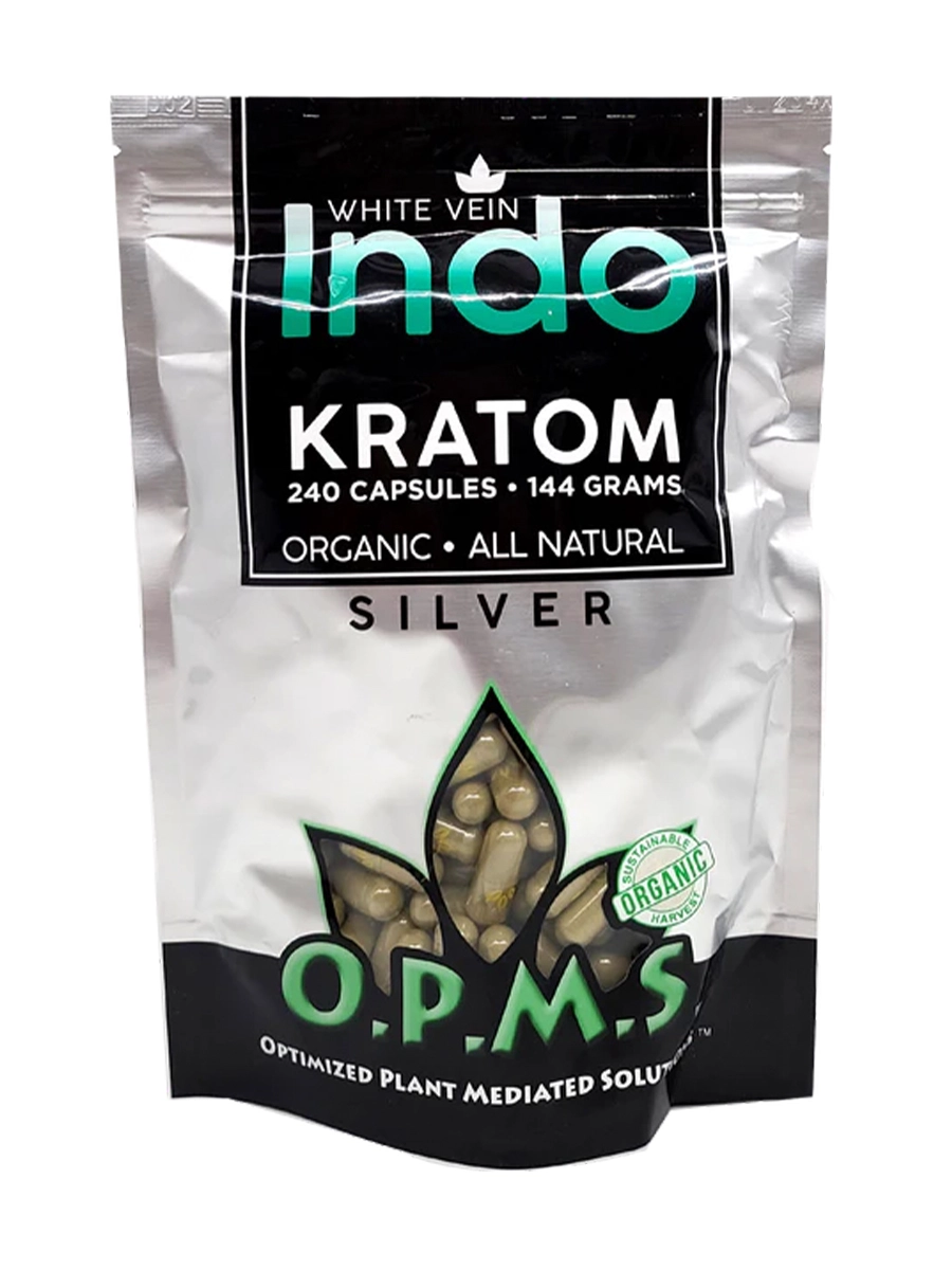 White Indo OPMS Silver Kratom Capsules 240ct