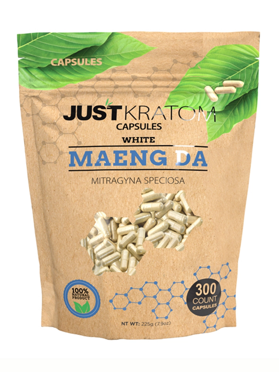 White Maeng Da Just Kratom Mitragyna Speciosa Capsules 300ct