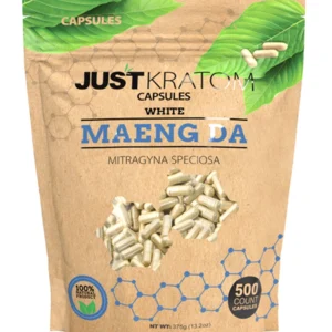 White Maeng Da Just Kratom Mitragyna Speciosa Capsules 500ct