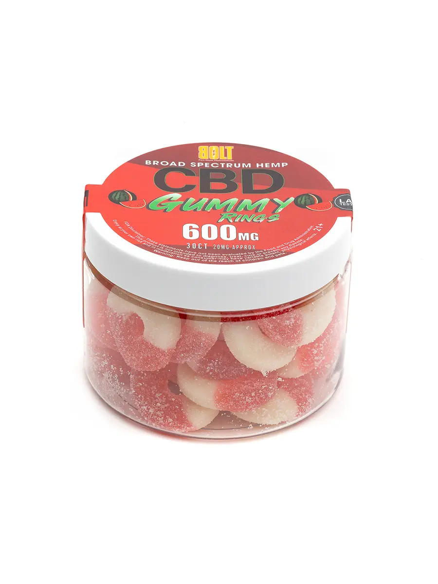 Watermelon Bolt CBD Gummy Rings 600mg 30ct