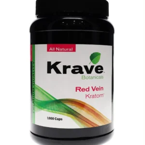 Red Vein Krave Botanicals Kratom Capsules 1000ct