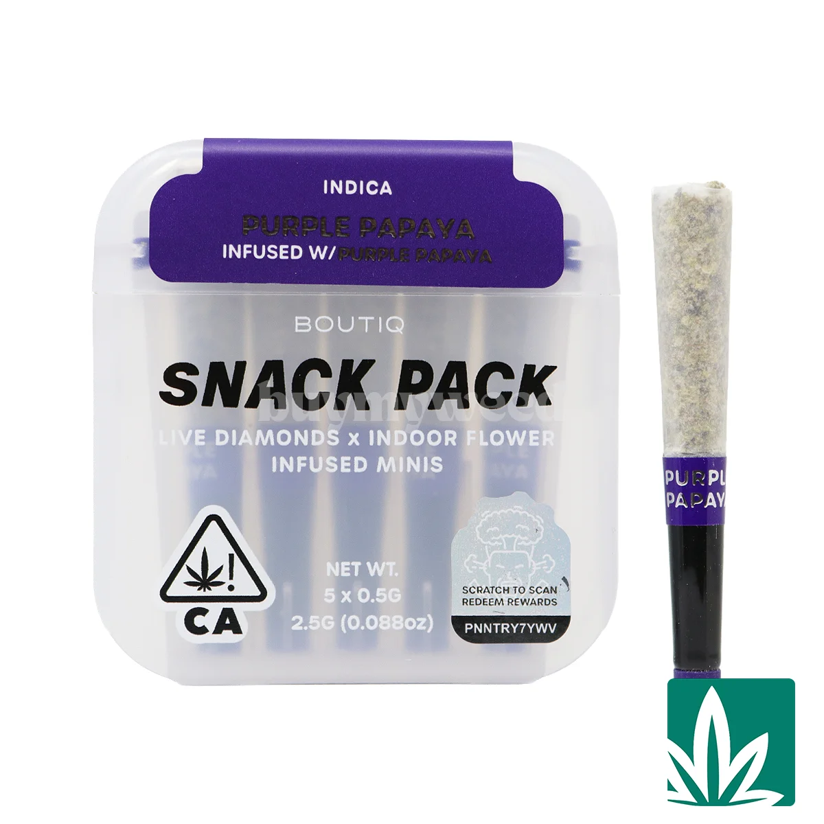 Boutiq Snack Pack (2.5g) – Purple Papaya Infused With Purple Papaya