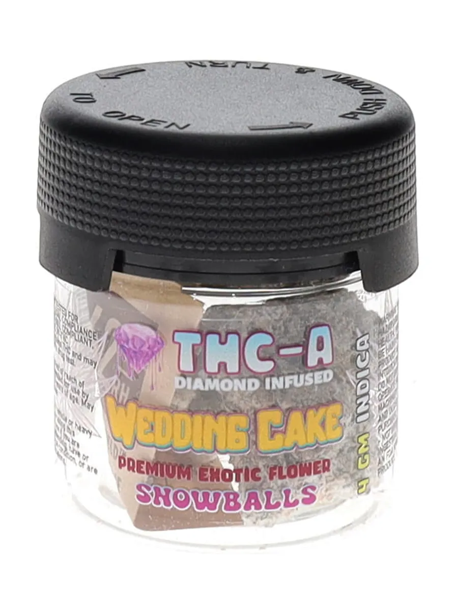 Wedding Cake Alien Exotics THC-A Diamond Infused Flower Snowballs 4G