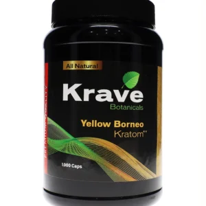 Yellow Borneo Krave Botanicals Kratom Capsules 1000ct